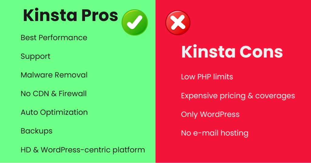 Kinsta Pros & Cons
