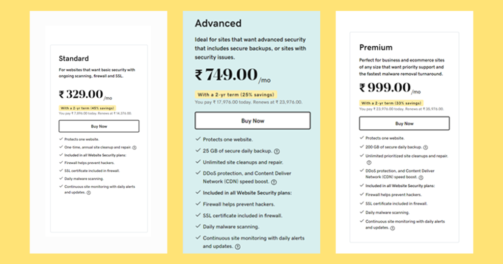 Web Security Plans & Pricing