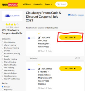 Cloudways Renewcoupons codes